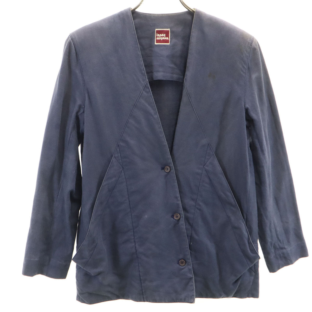 ISSEY MIYAKE 70s Vintage Linen Jacket Navy Size JP 9