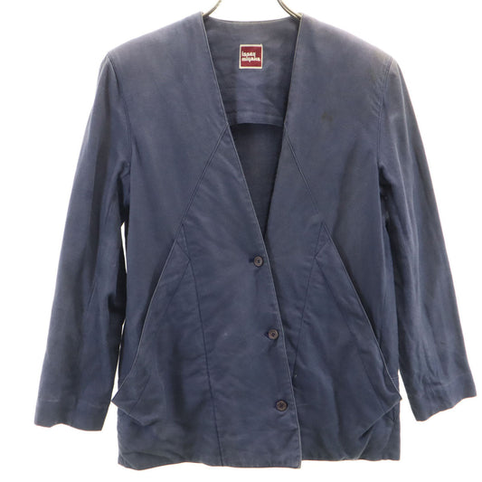 ISSEY MIYAKE 70s Vintage Linen Jacket Navy Size JP 9