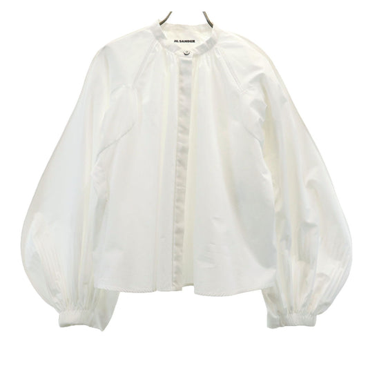 JIL SANDER Italian Long Sleeve Gathered Blouse White Size 34