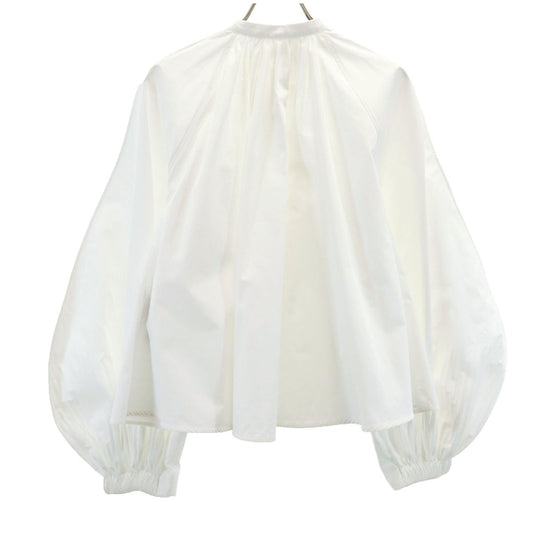 JIL SANDER Italian Long Sleeve Gathered Blouse White Size 34