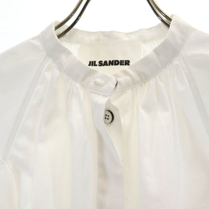 JIL SANDER Italian Long Sleeve Gathered Blouse White Size 34