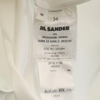 JIL SANDER Italian Long Sleeve Gathered Blouse White Size 34