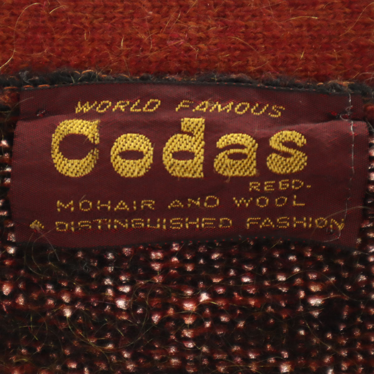 Vintage 60s 70s Argyle Mohair Cardigan Orange
