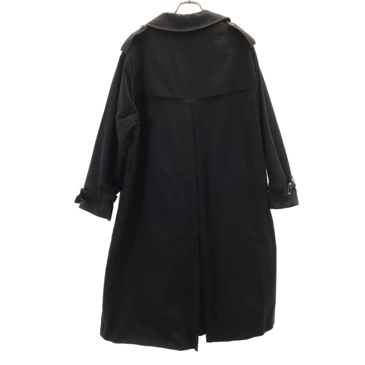 Burberrys 80s Vintage Trench Coat Black Size 16