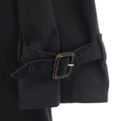 Burberrys 80s Vintage Trench Coat Black Size 16