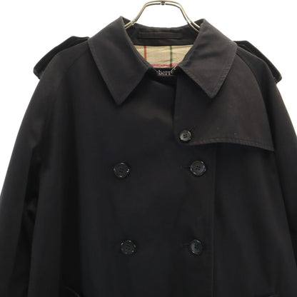 Burberrys 80s Vintage Trench Coat Black Size 16