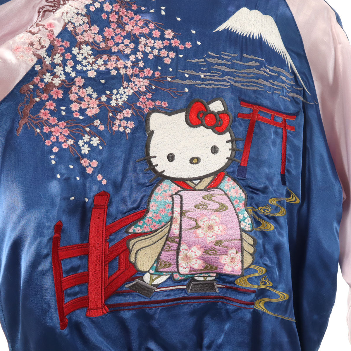 TENSTLIKE Hello Kitty Reversible Sukajan Blue Size XL