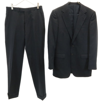 GUCCI Italian Striped Suit Black Size 46