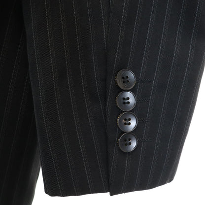 GUCCI Italian Striped Suit Black Size 46