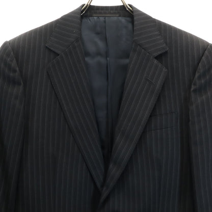 GUCCI Italian Striped Suit Black Size 46
