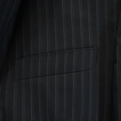 GUCCI Italian Striped Suit Black Size 46