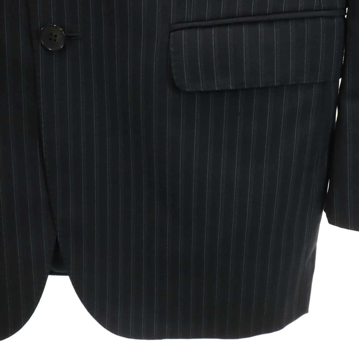 GUCCI Italian Striped Suit Black Size 46