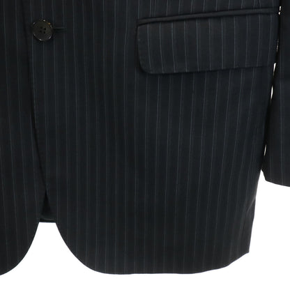 GUCCI Italian Striped Suit Black Size 46