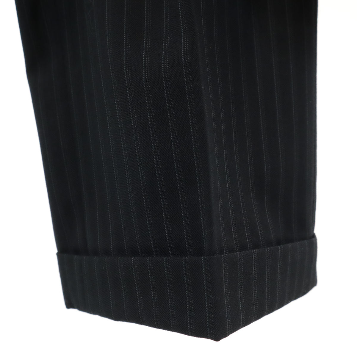 GUCCI Italian Striped Suit Black Size 46