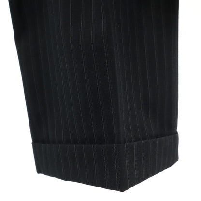 GUCCI Italian Striped Suit Black Size 46
