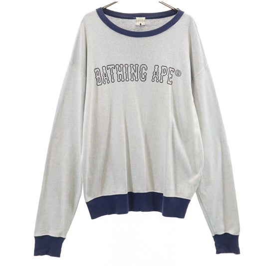 Bape A BATHING APE Gray Long Sleeve Sweatshirt Size M