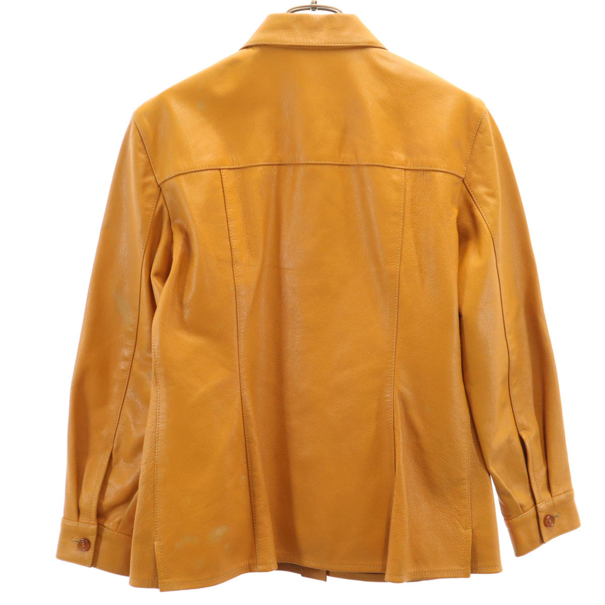 PRADA Italy Leather Long Sleeve Button-Up Size 44