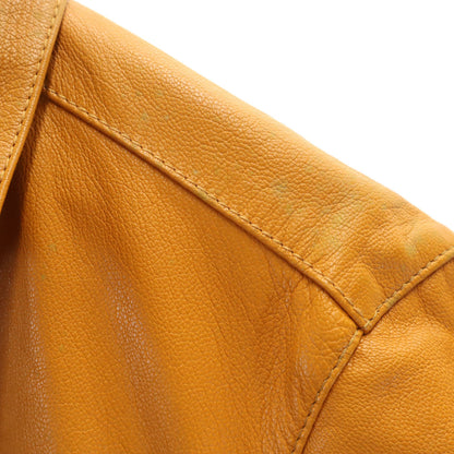 PRADA Italy Leather Long Sleeve Button-Up Size 44