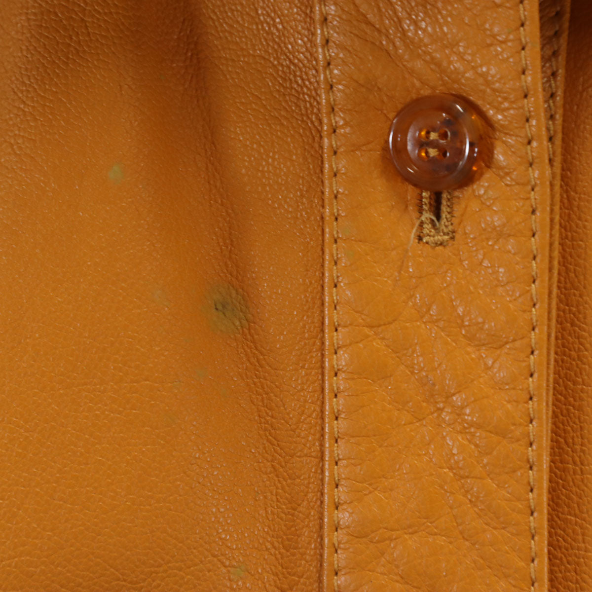 PRADA Italy Leather Long Sleeve Button-Up Size 44