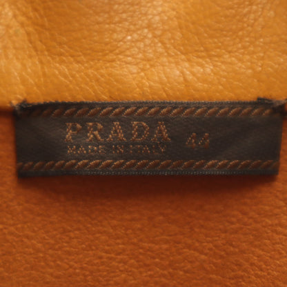 PRADA Italy Leather Long Sleeve Button-Up Size 44