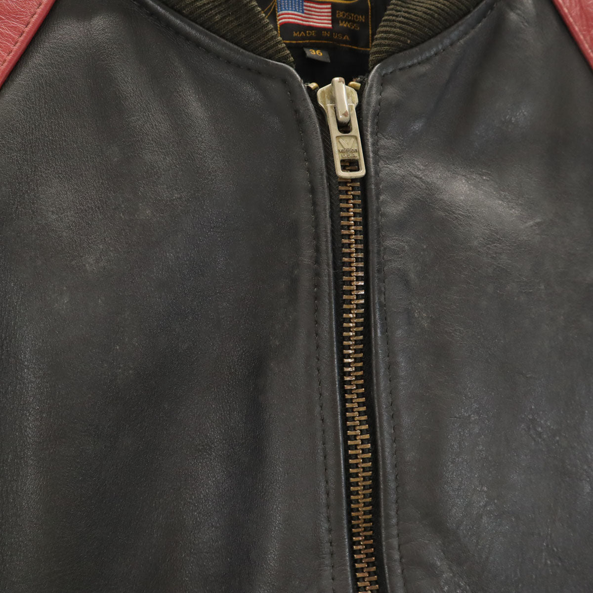 USA Vanson Leather Genuine Leather Jacket Black Size 36