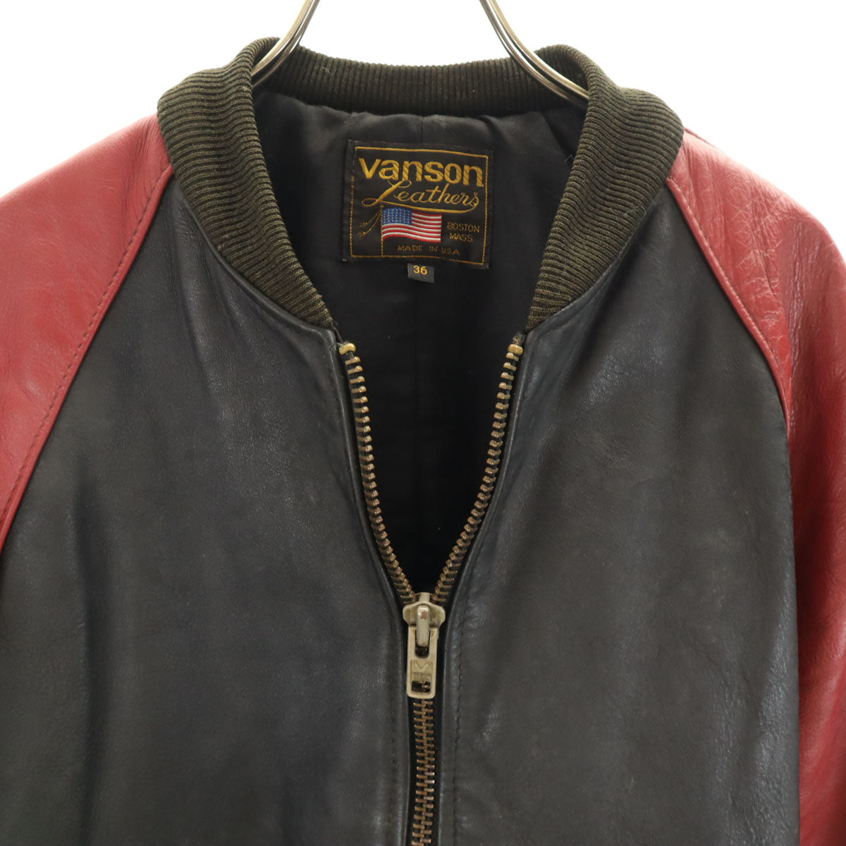 USA Vanson Leather Genuine Leather Jacket Black Size 36