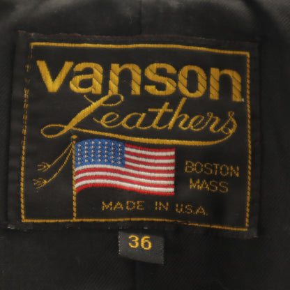 USA Vanson Leather Genuine Leather Jacket Black Size 36