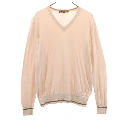 GUCCI Italian V-Neck Long Sleeve T-Shirt Pale Orange Size M