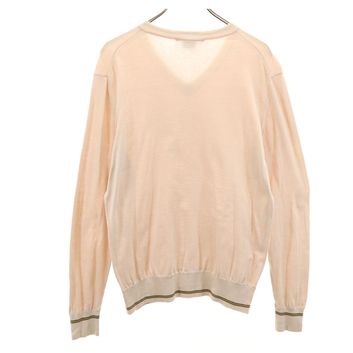 GUCCI Italian V-Neck Long Sleeve T-Shirt Pale Orange Size M