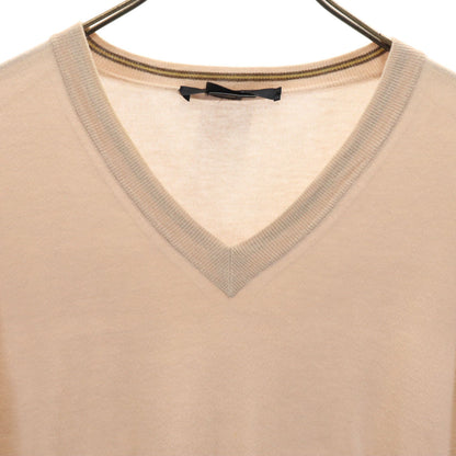 GUCCI Italian V-Neck Long Sleeve T-Shirt Pale Orange Size M