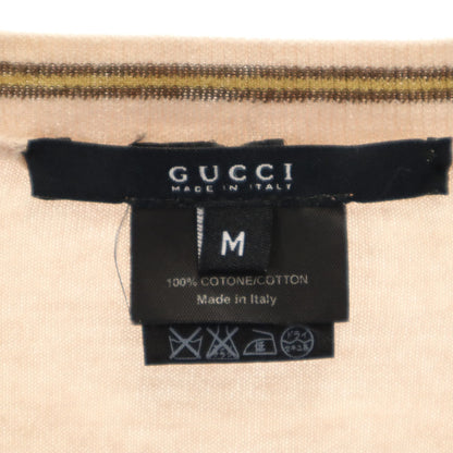 GUCCI Italian V-Neck Long Sleeve T-Shirt Pale Orange Size M