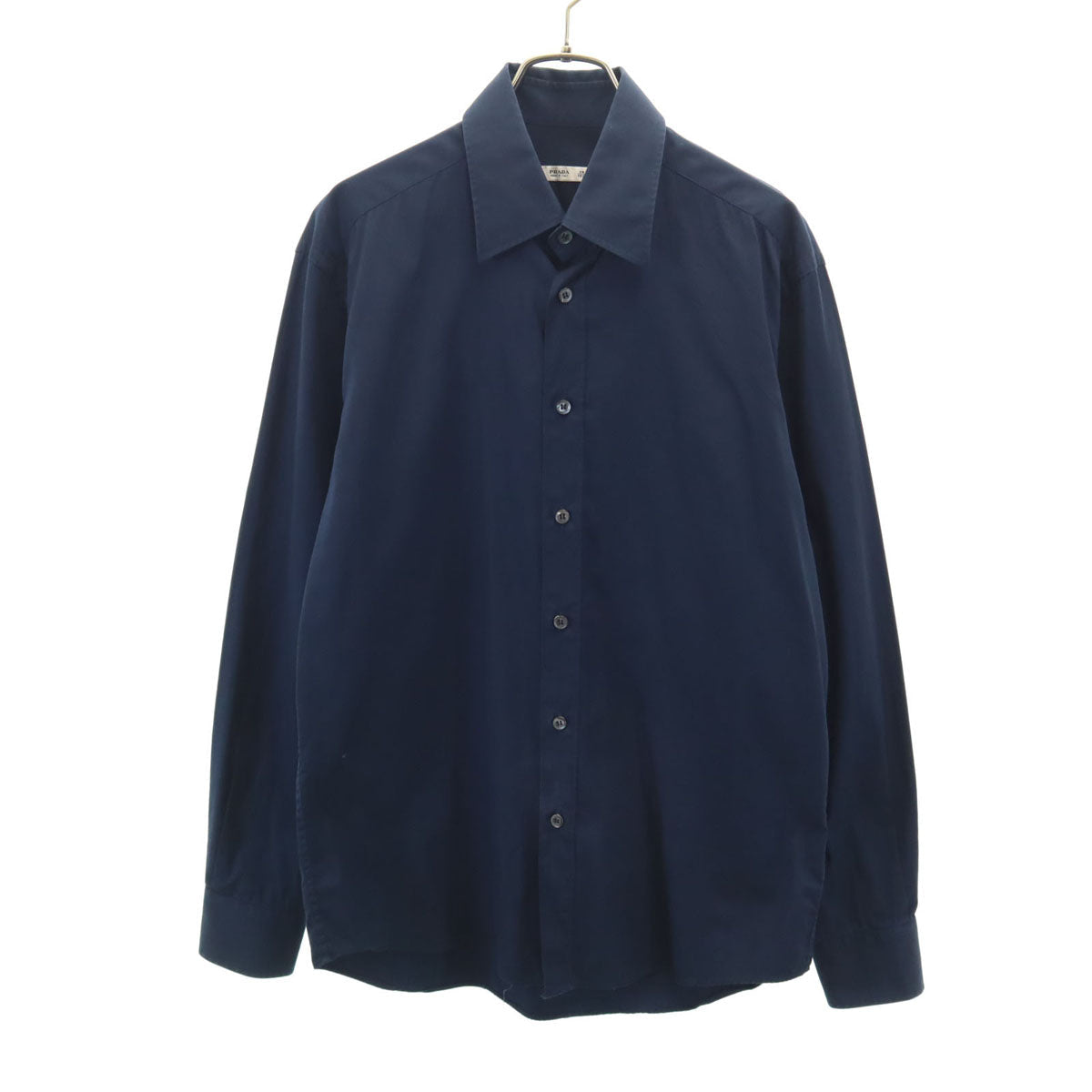 PRADA Italian-made Navy Long Sleeve Cotton Shirt Size 39
