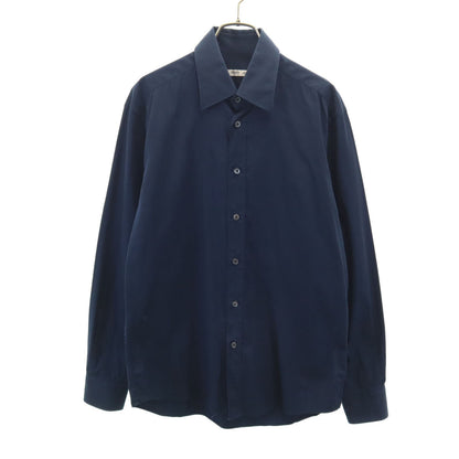 PRADA Italian-made Navy Long Sleeve Cotton Shirt Size 39