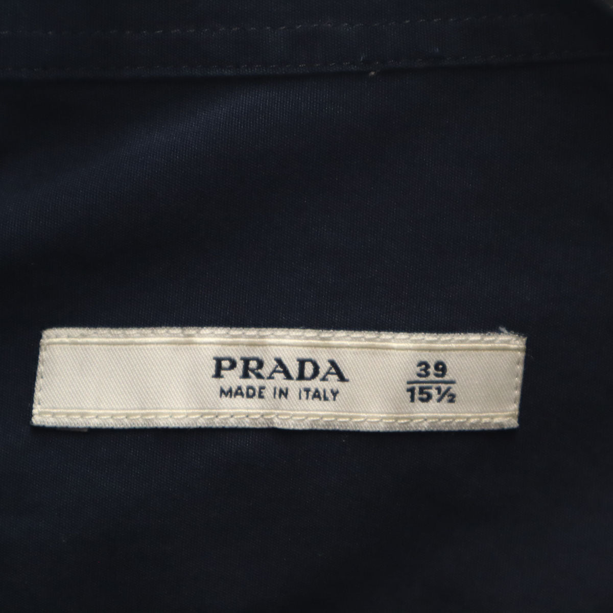 PRADA Italian-made Navy Long Sleeve Cotton Shirt Size 39