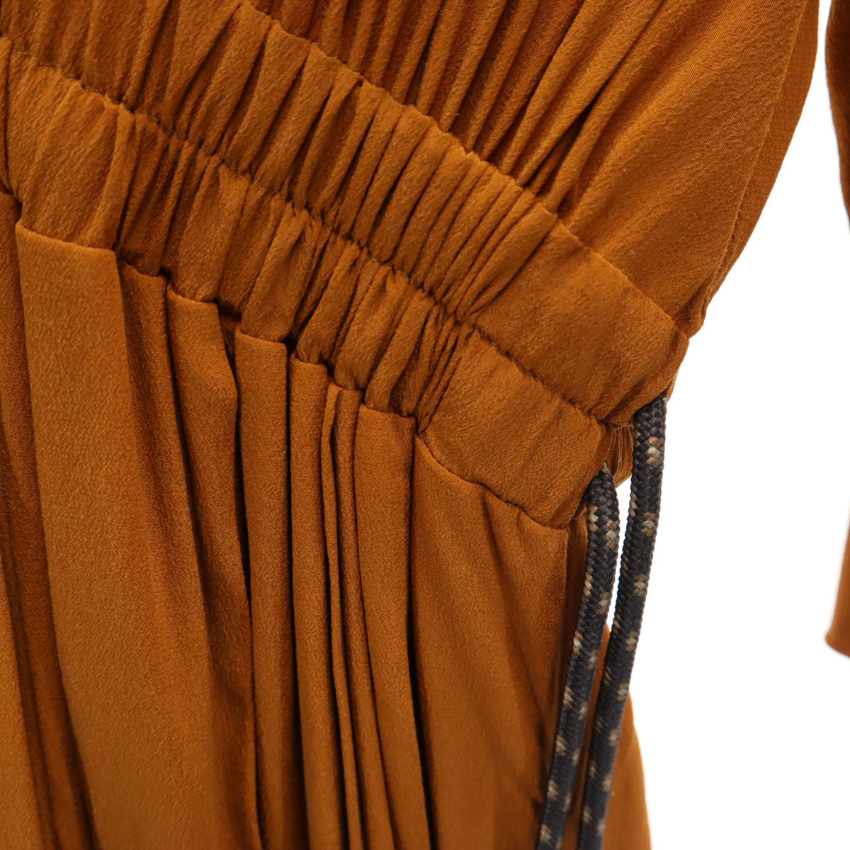FENDI Italian Silk 3/4 Sleeve Maxi Orange Brown Dress Size 36