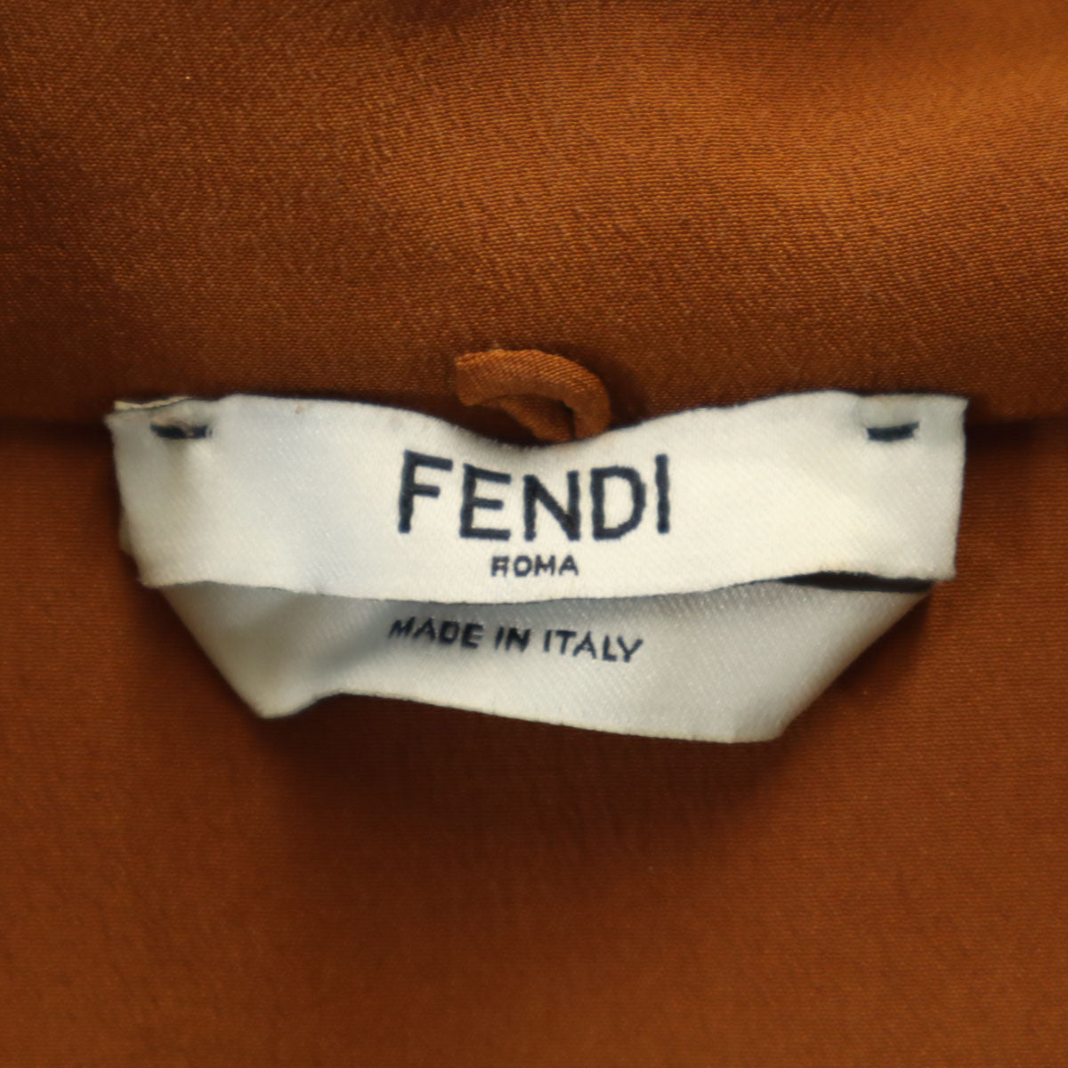 FENDI Italian Silk 3/4 Sleeve Maxi Orange Brown Dress Size 36