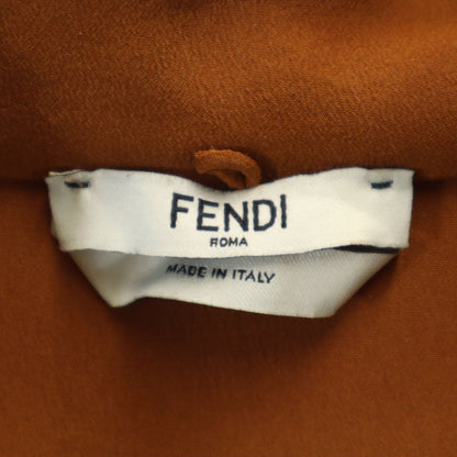 FENDI Italian Silk 3/4 Sleeve Maxi Orange Brown Dress Size 36