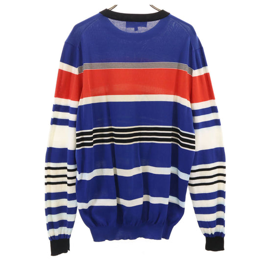 Salvatore Ferragamo Italian Striped Long Sweater Blue Size L