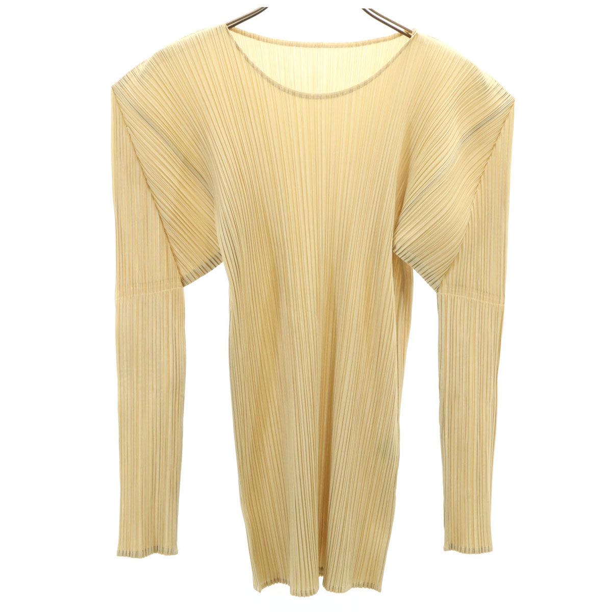PLEATS PLEASE 90s Pleated Long T-Shirt Beige Size JP 3