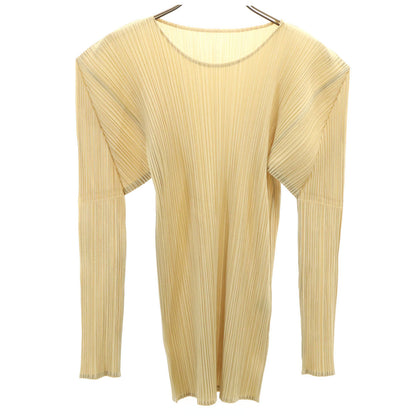 PLEATS PLEASE 90s Pleated Long T-Shirt Beige Size JP 3