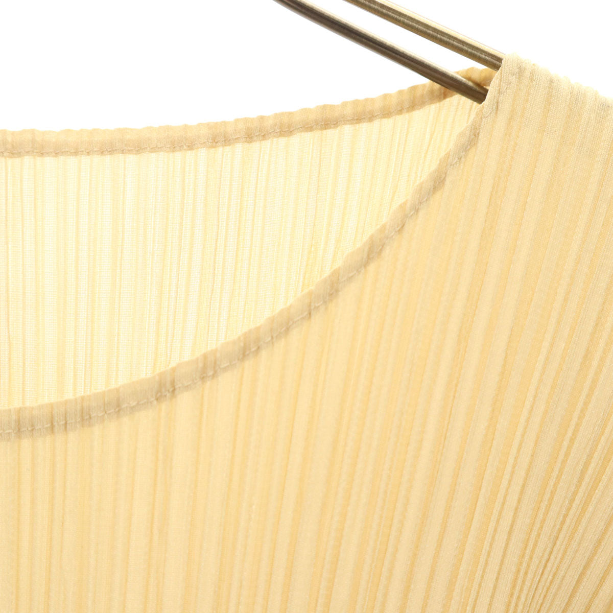 PLEATS PLEASE 90s Pleated Long T-Shirt Beige Size JP 3