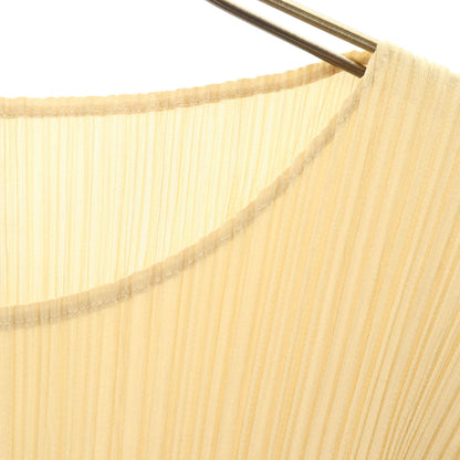 PLEATS PLEASE 90s Pleated Long T-Shirt Beige Size JP 3