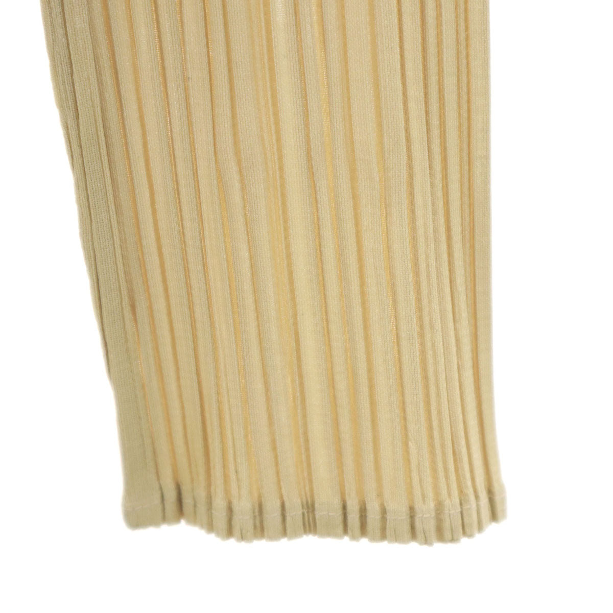 PLEATS PLEASE 90s Pleated Long T-Shirt Beige Size JP 3