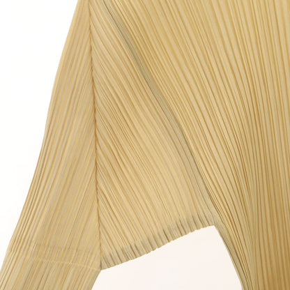 PLEATS PLEASE 90s Pleated Long T-Shirt Beige Size JP 3