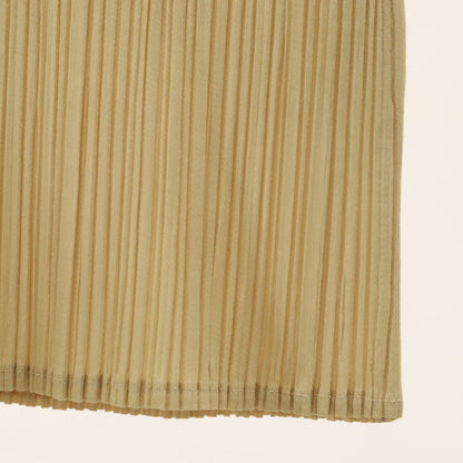 PLEATS PLEASE 90s Pleated Long T-Shirt Beige Size JP 3