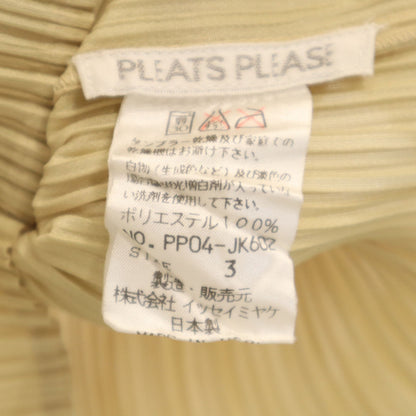 PLEATS PLEASE 90s Pleated Long T-Shirt Beige Size JP 3