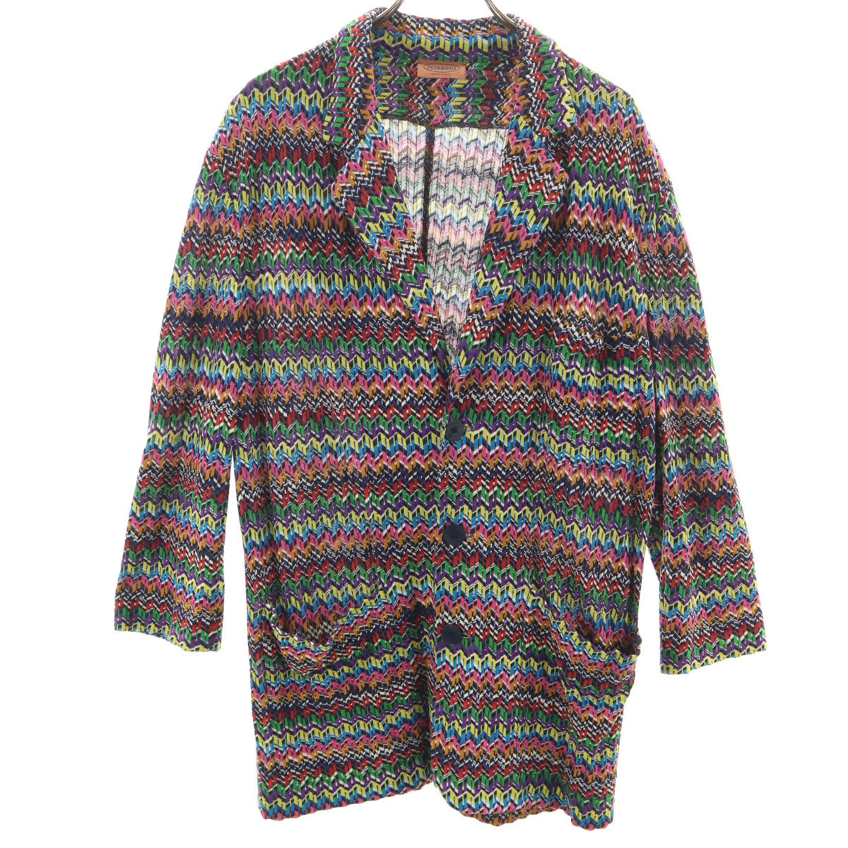 Missoni All-Over Pattern Lapel Knit Cardigan Multi Size 50