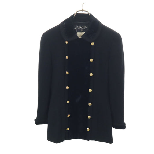 CHANEL BOUTIQUE Vintage Double Breasted Jacket Black Size 36
