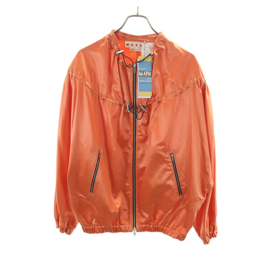 MARNI Italian Satin Drawstring Blouson Jacket Orange Size 40