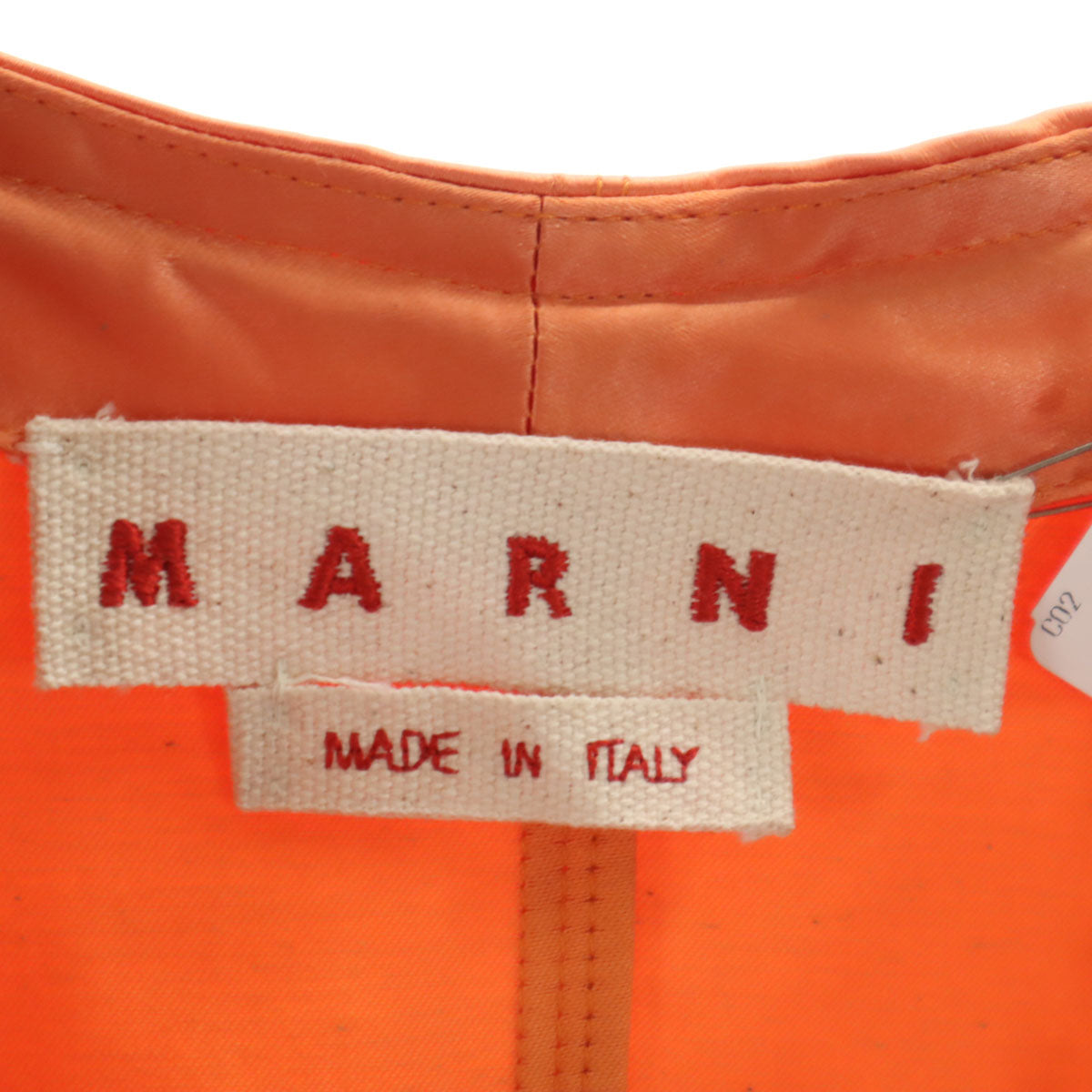 MARNI Italian Satin Drawstring Blouson Jacket Orange Size 40